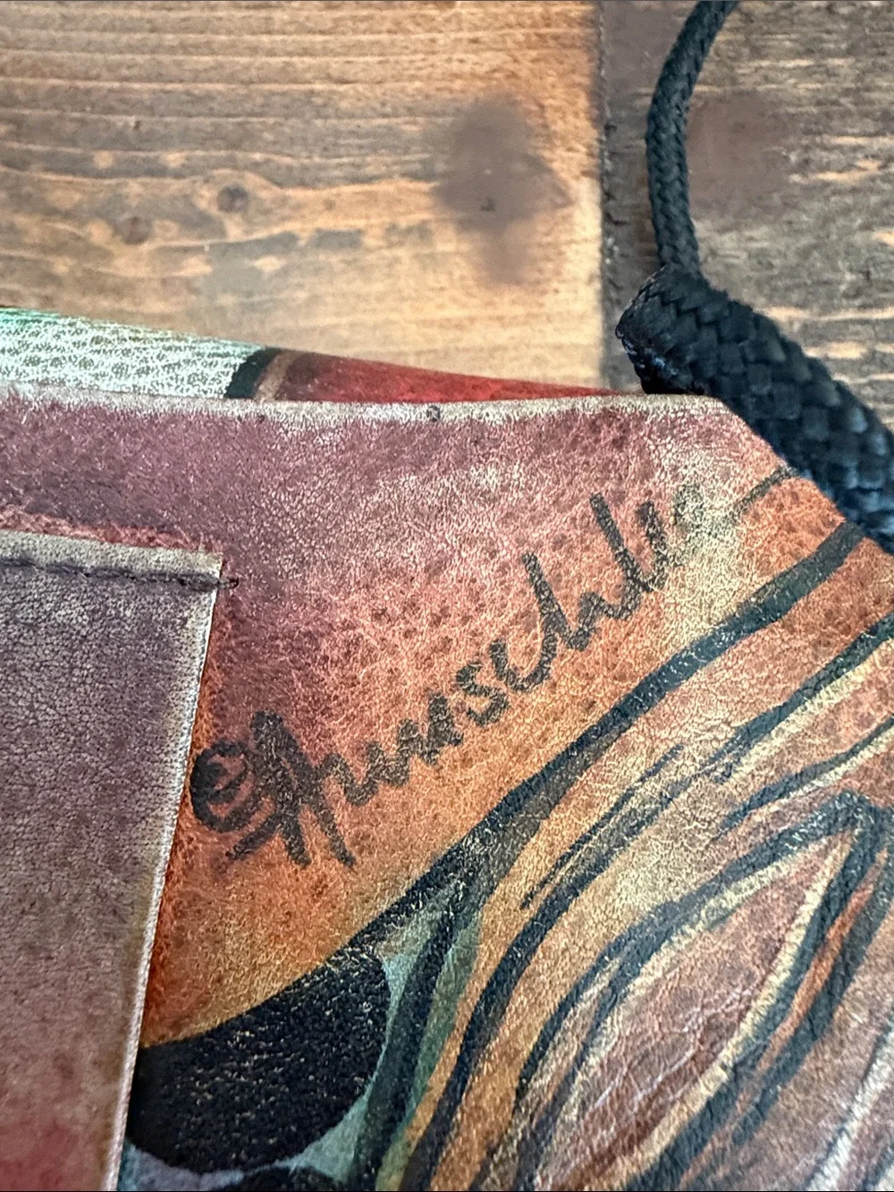 🎨 Anuschka Hand-Painted Leather Convertible 3-Way Tri-Fold Wallet 🎨 crossbody